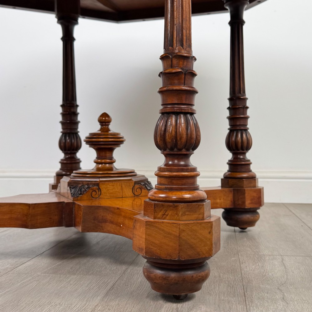 Antique 19th Century Victorian Burr Walnut Centre Table View VI