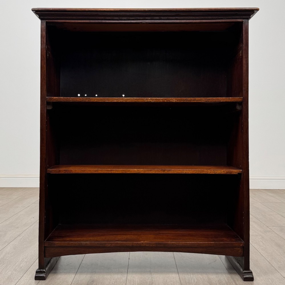 Antique 20th Century Edwardian Open Bookcase In Oak View II