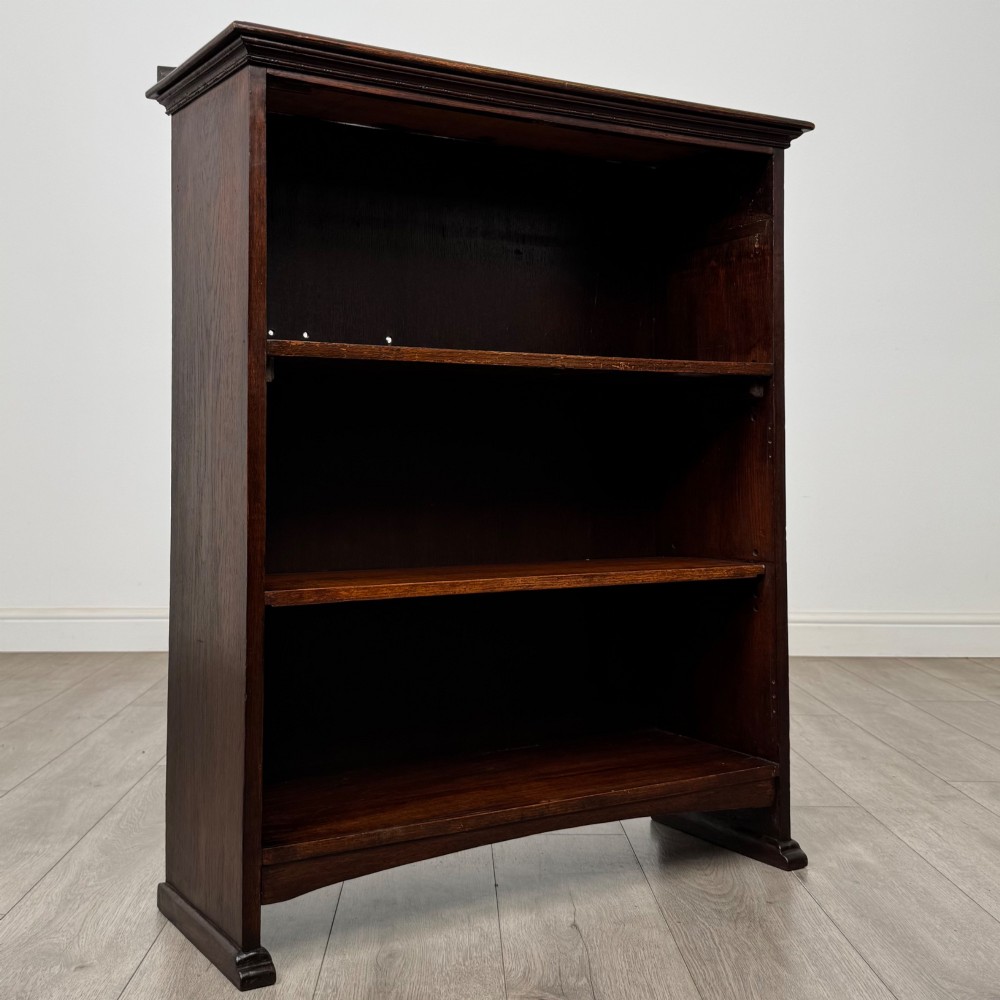 Antique 20th Century Edwardian Open Bookcase In Oak View IX