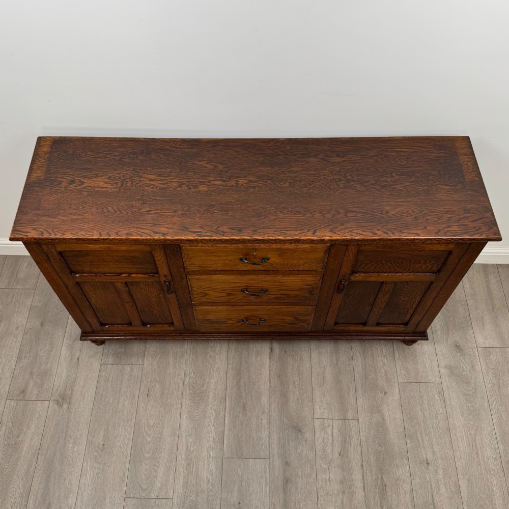 Antique 20th Century Good Quality Sideboard In Oak View X