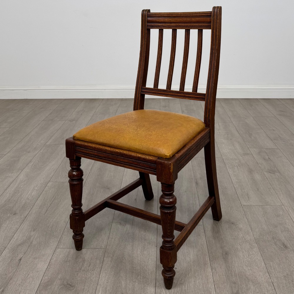 Antique 20th Century Edwardian Set Of 6 Oak Dining Chairs View II