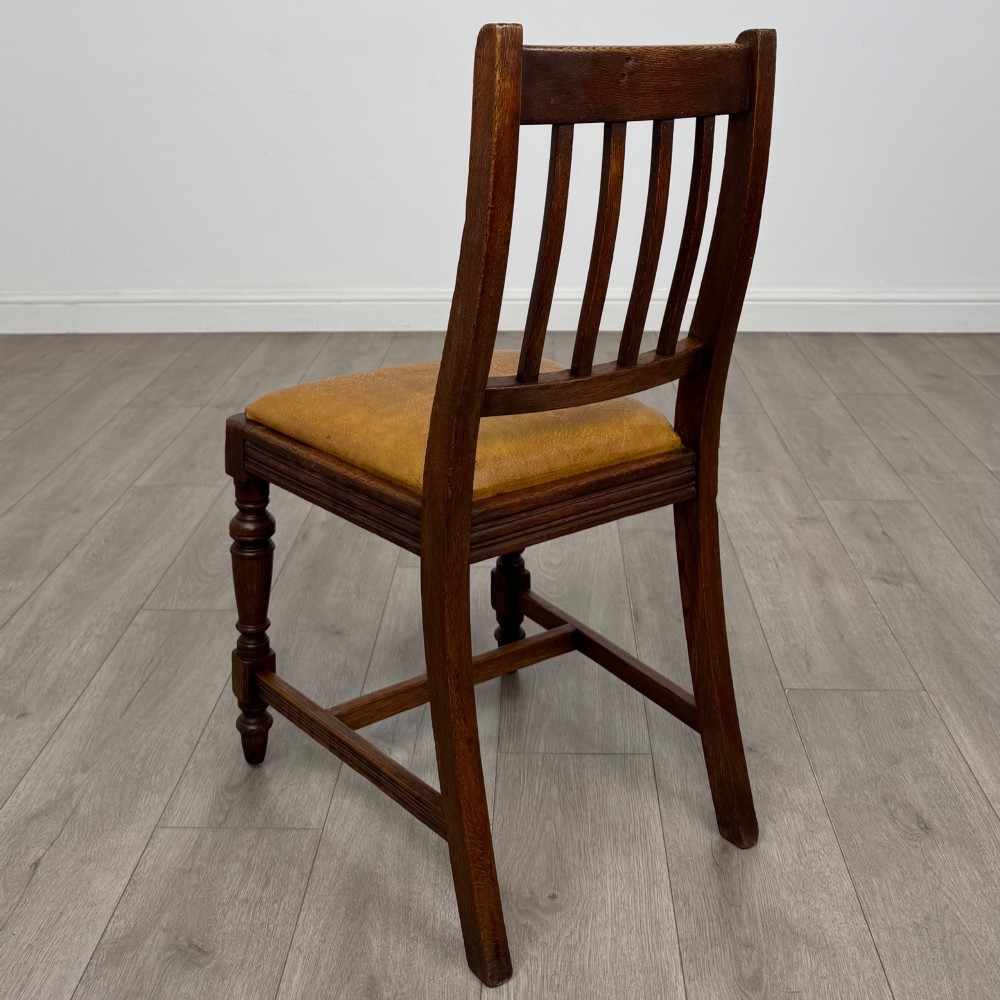 Antique 20th Century Edwardian Set Of 6 Oak Dining Chairs View III