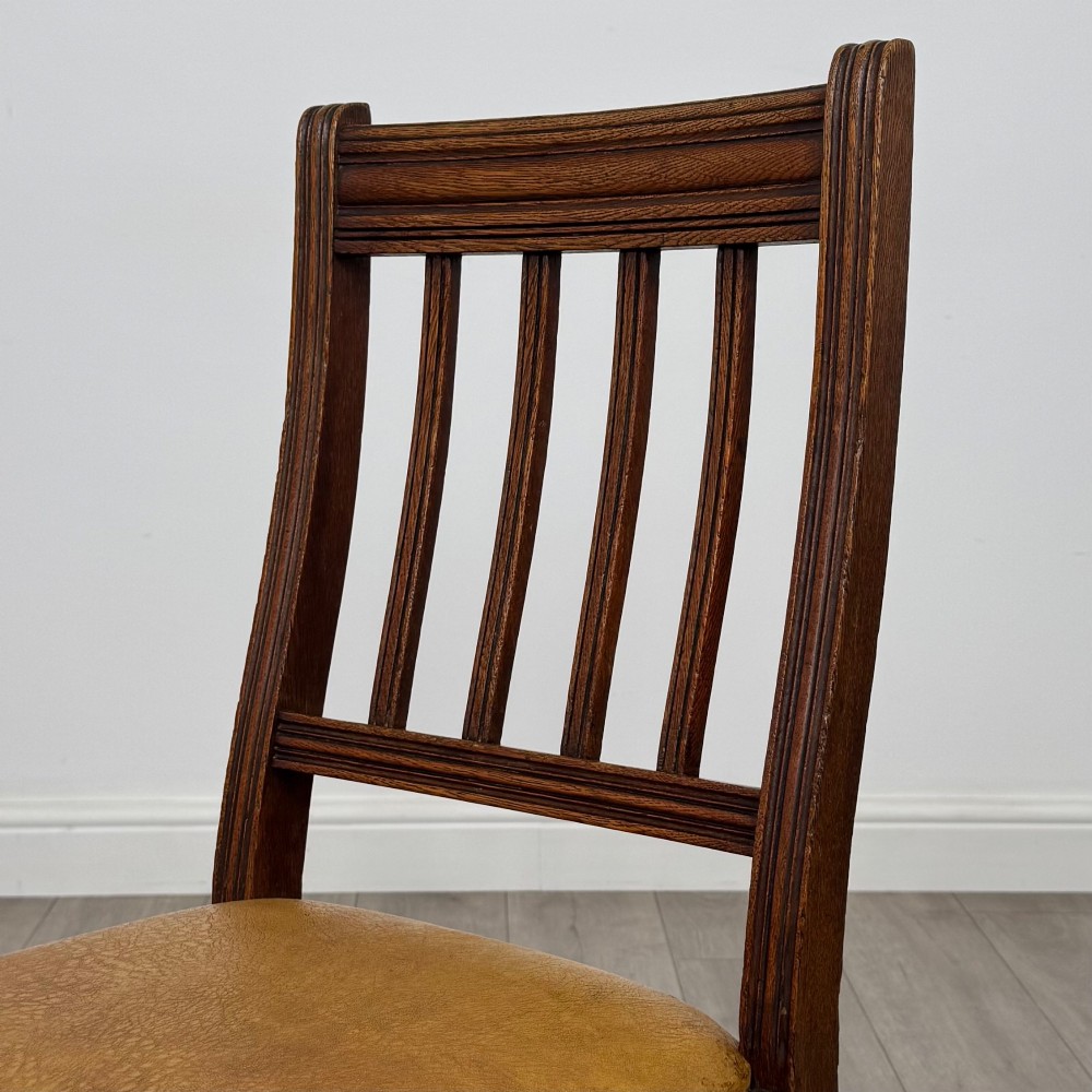 Antique 20th Century Edwardian Set Of 6 Oak Dining Chairs View IV