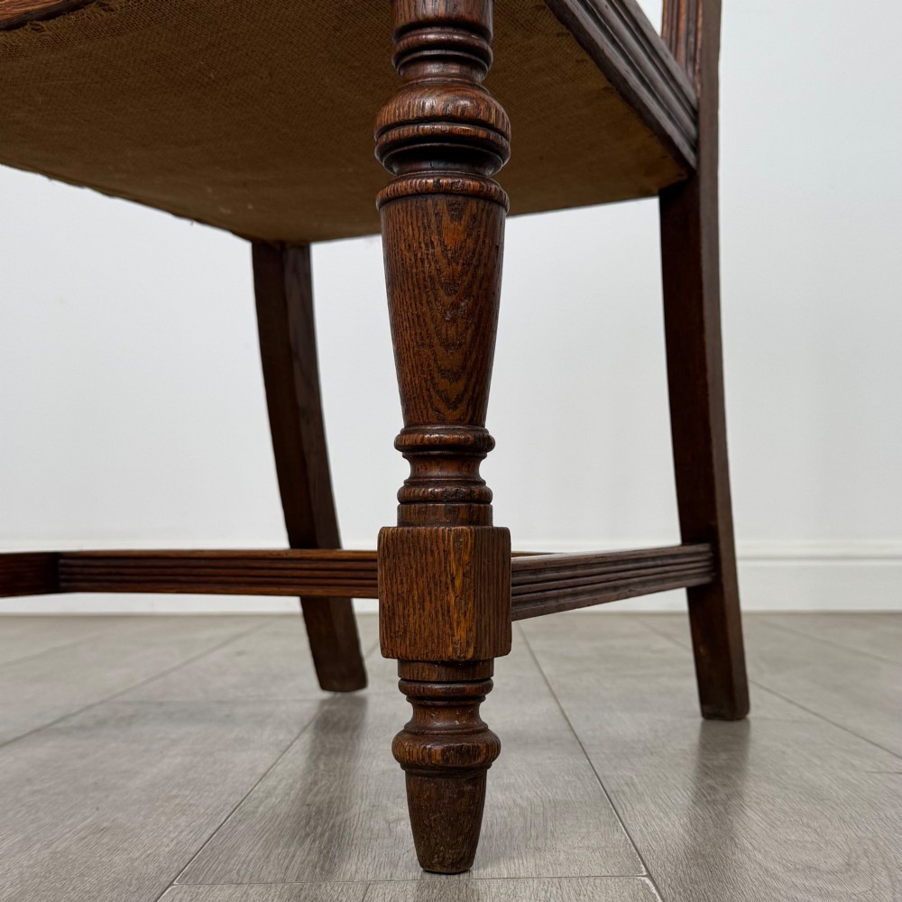 Antique 20th Century Edwardian Set Of 6 Oak Dining Chairs View VI