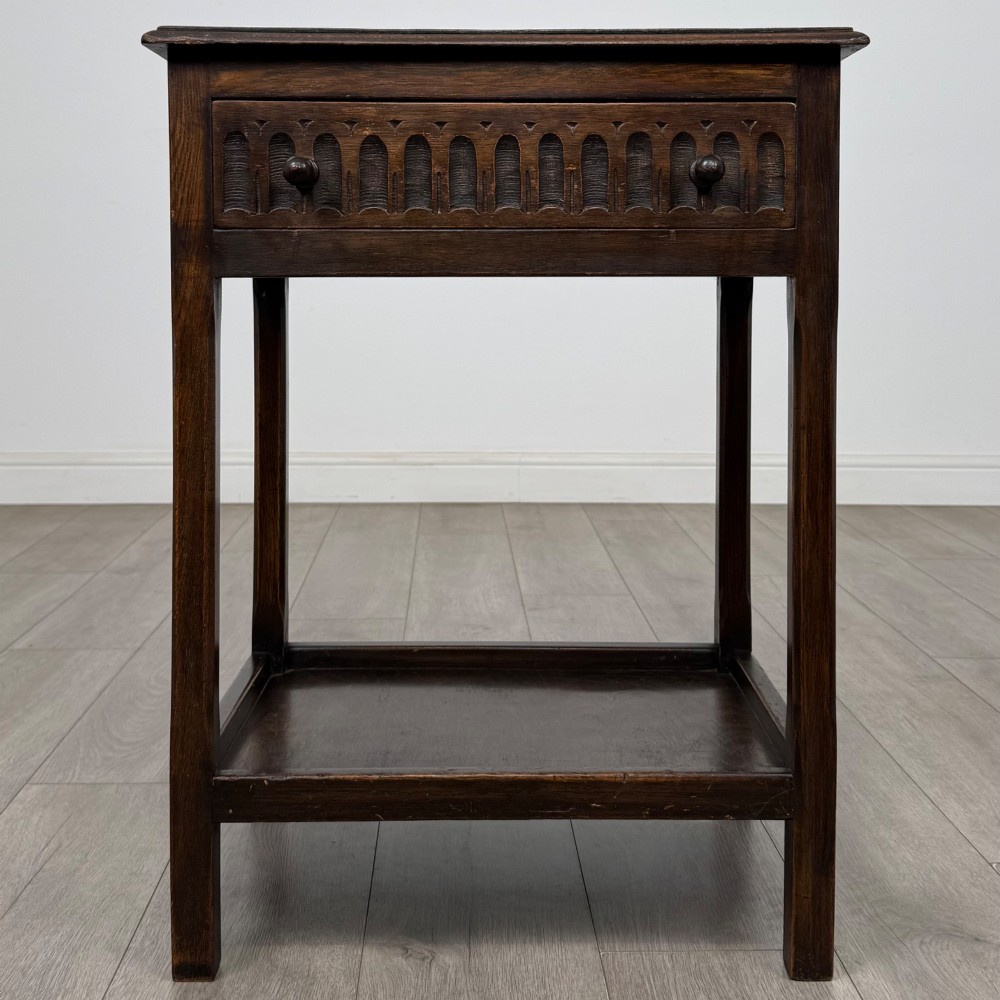 Antique 20th Century Edwardian Side Table In Oak