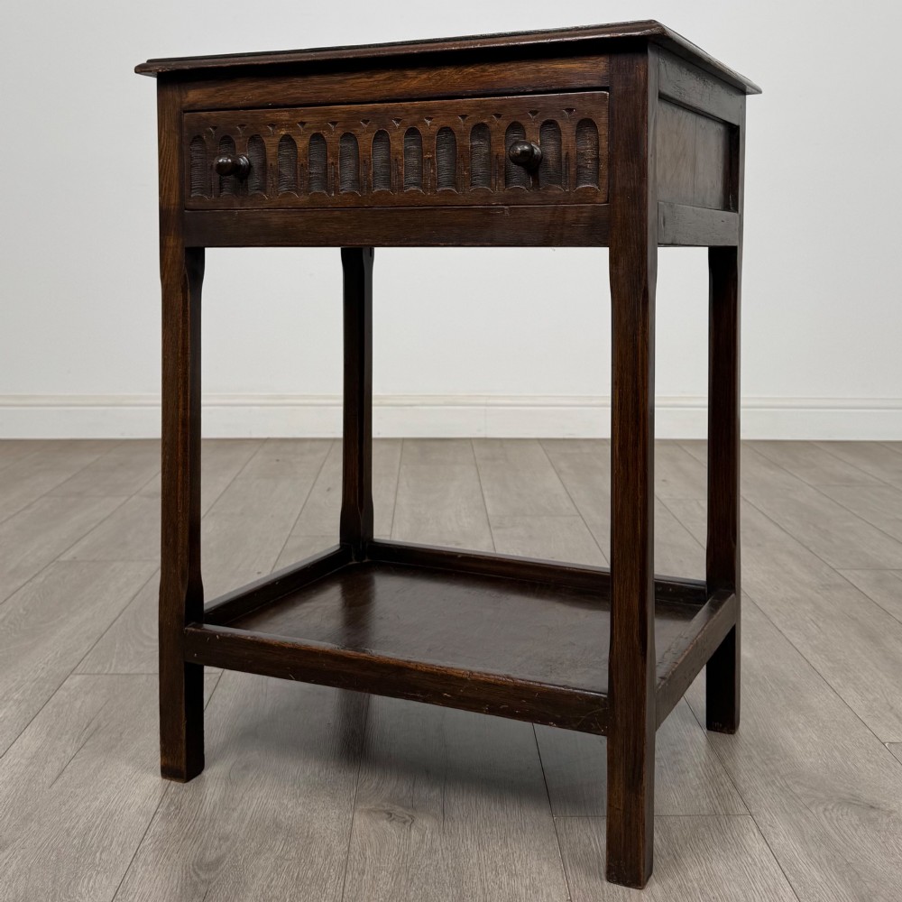 Antique 20th Century Edwardian Side Table In Oak View II