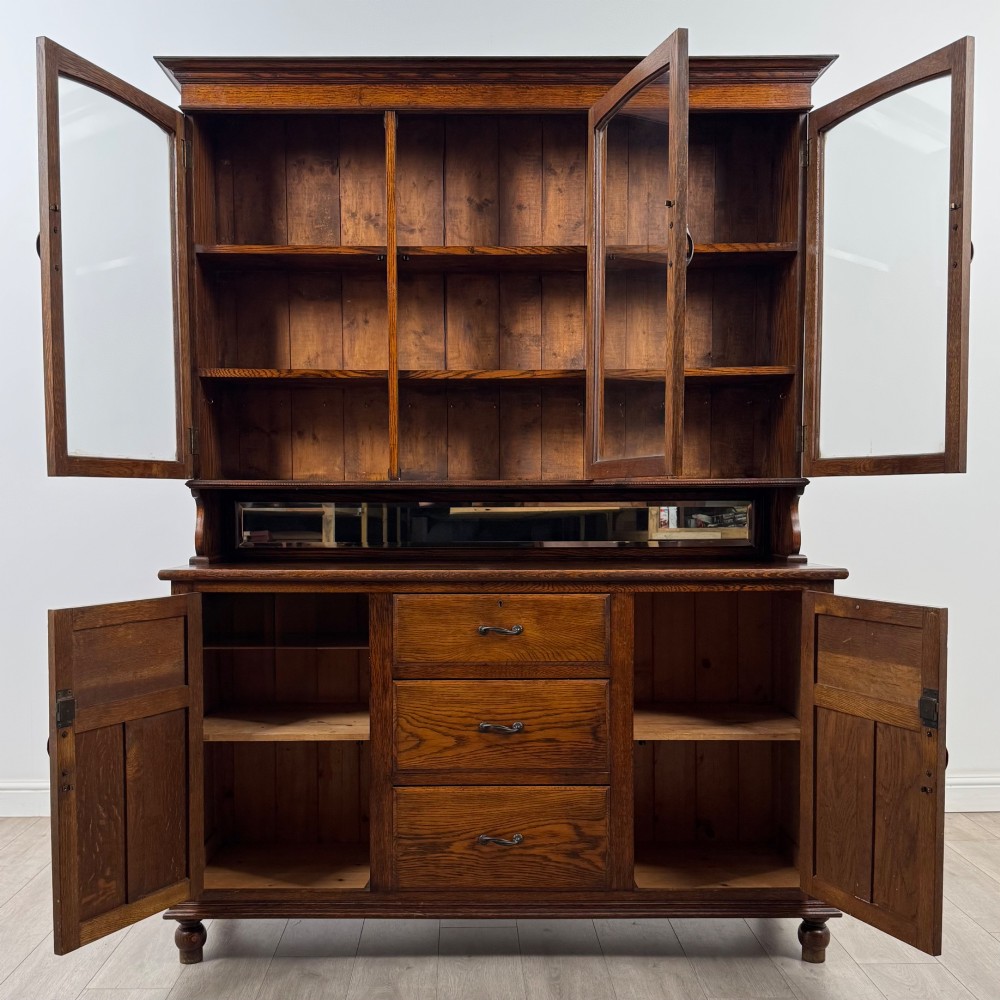 Antique 20th Century Good Quality Glazed Oak Dresser View III