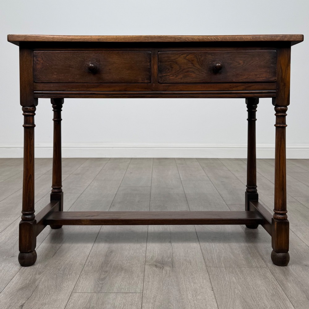 Antique 20th Century Edwardian Writing Table In Oak