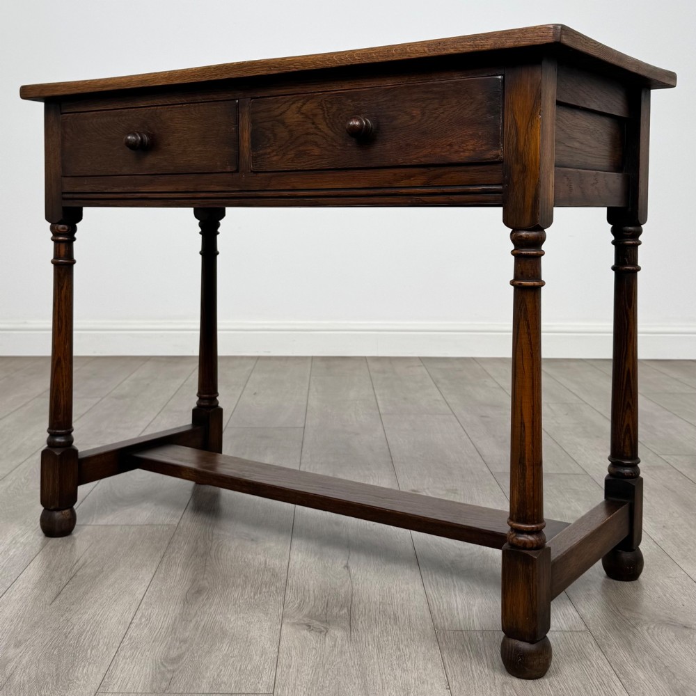 Antique 20th Century Edwardian Writing Table In Oak View II