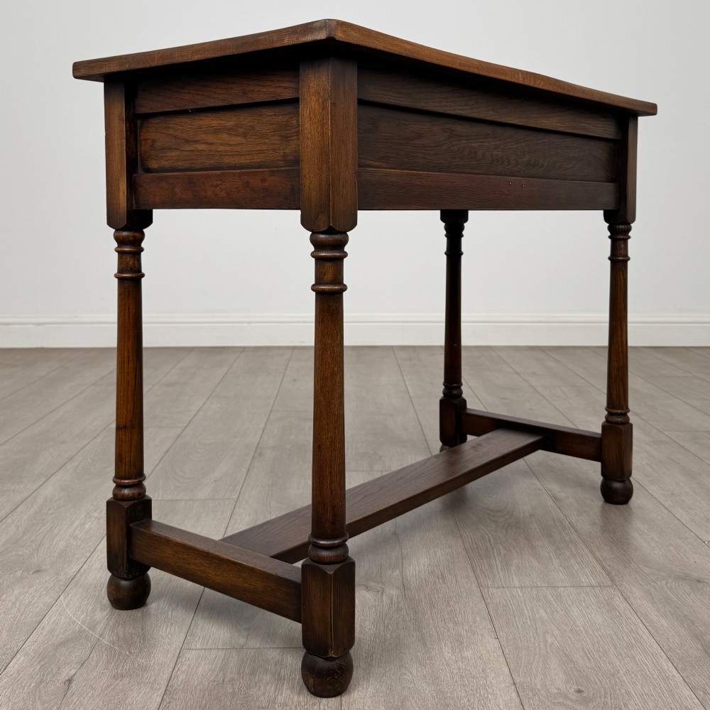 Antique 20th Century Edwardian Writing Table In Oak View IV