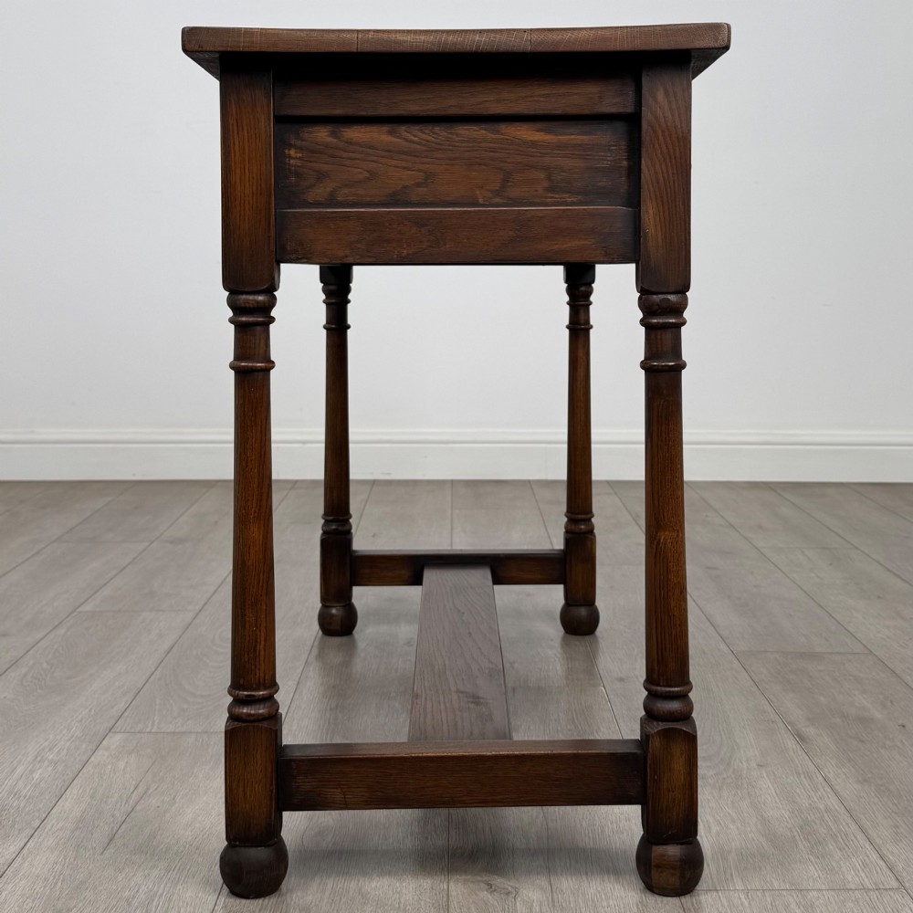 Antique 20th Century Edwardian Writing Table In Oak View VII