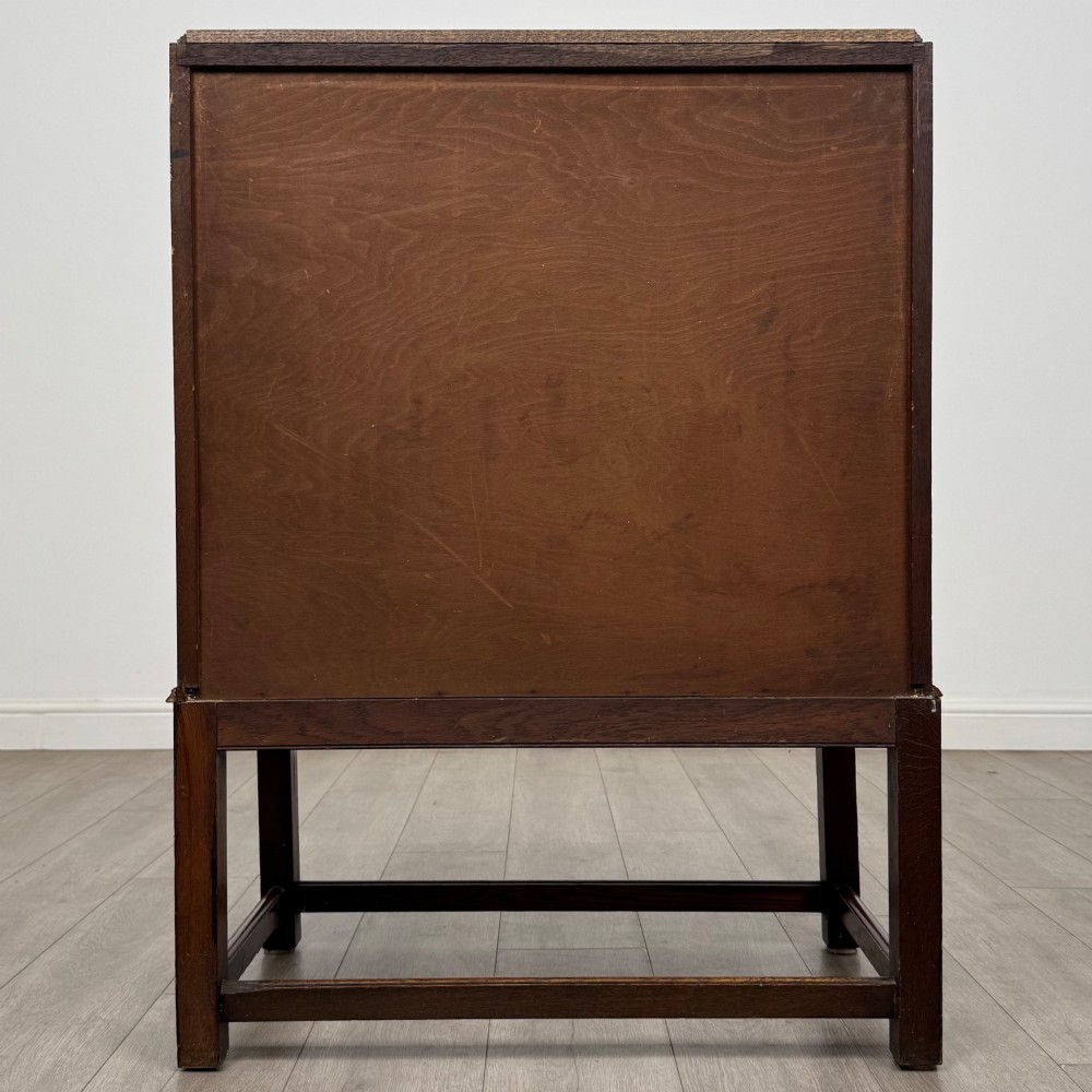 Antique 20th Century Jacobean Style Bureau In Oak View VI