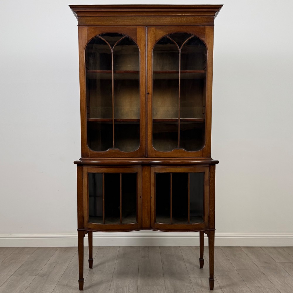 Antique 19th Century Glazed Display Cabinet In Mahogany