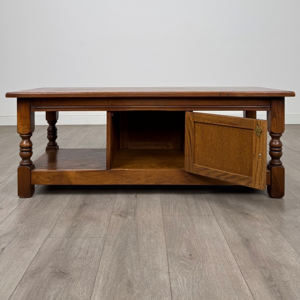 Antique 20th Century Carved Oak Coffee Table View II