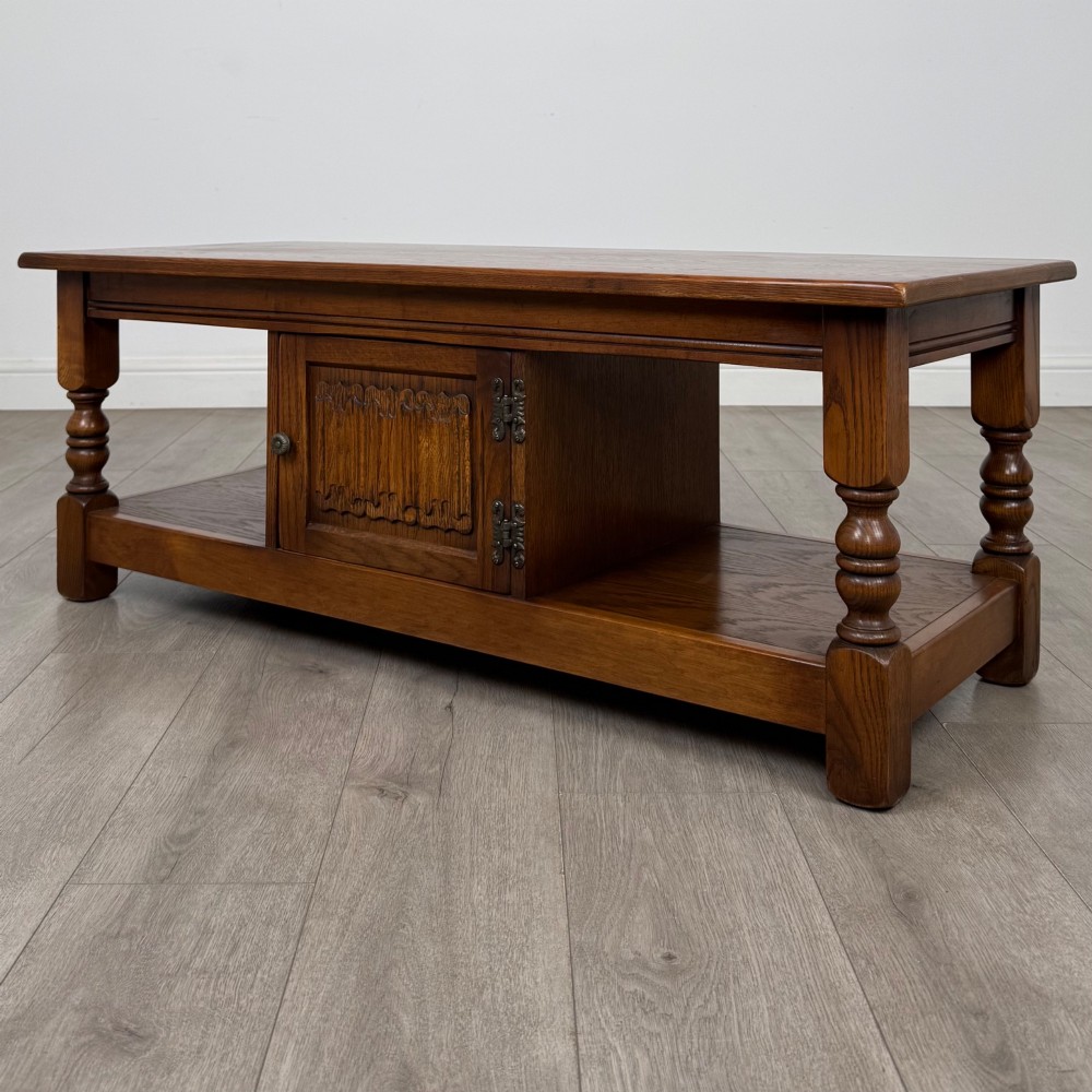 Antique 20th Century Carved Oak Coffee Table View III