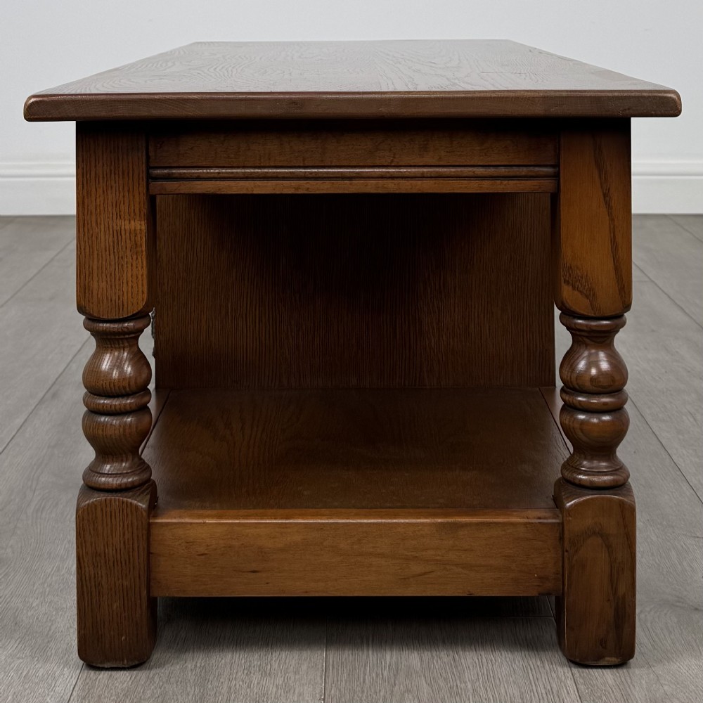 Antique 20th Century Carved Oak Coffee Table View IV