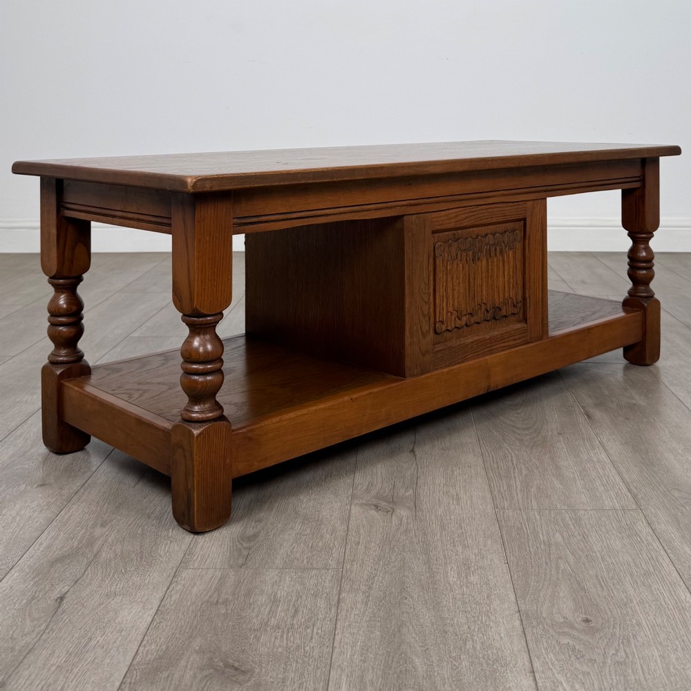 Antique 20th Century Carved Oak Coffee Table View V