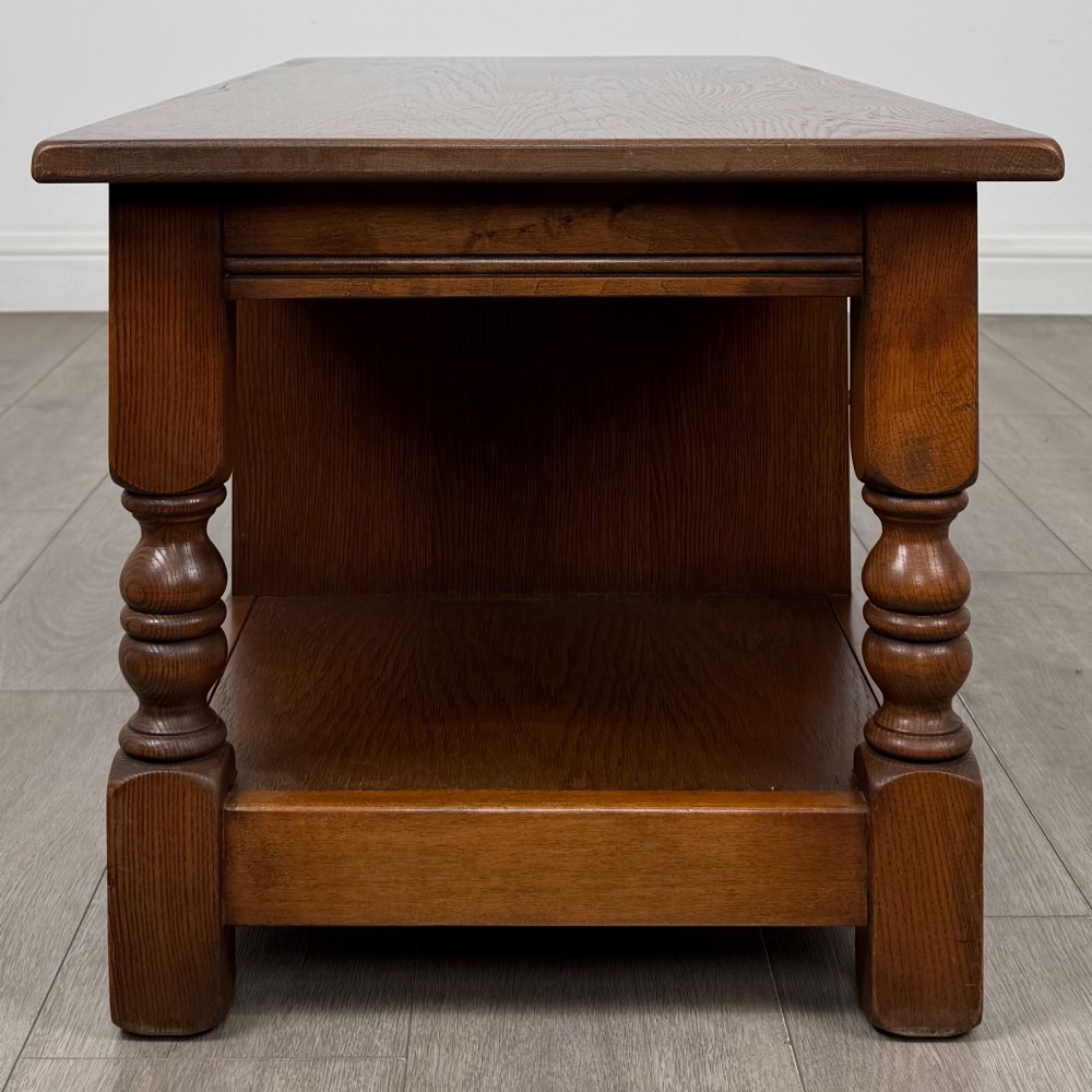 Antique 20th Century Carved Oak Coffee Table View VIII
