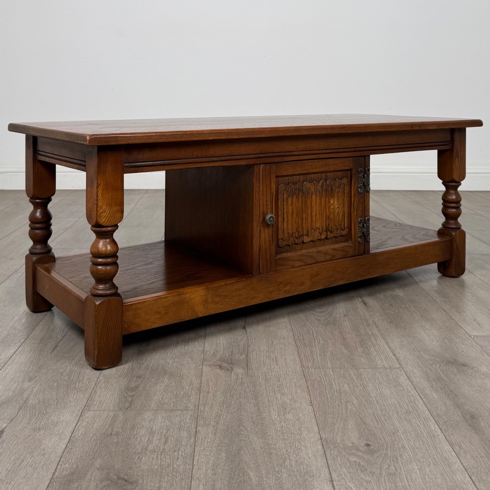 Antique 20th Century Carved Oak Coffee Table View IX