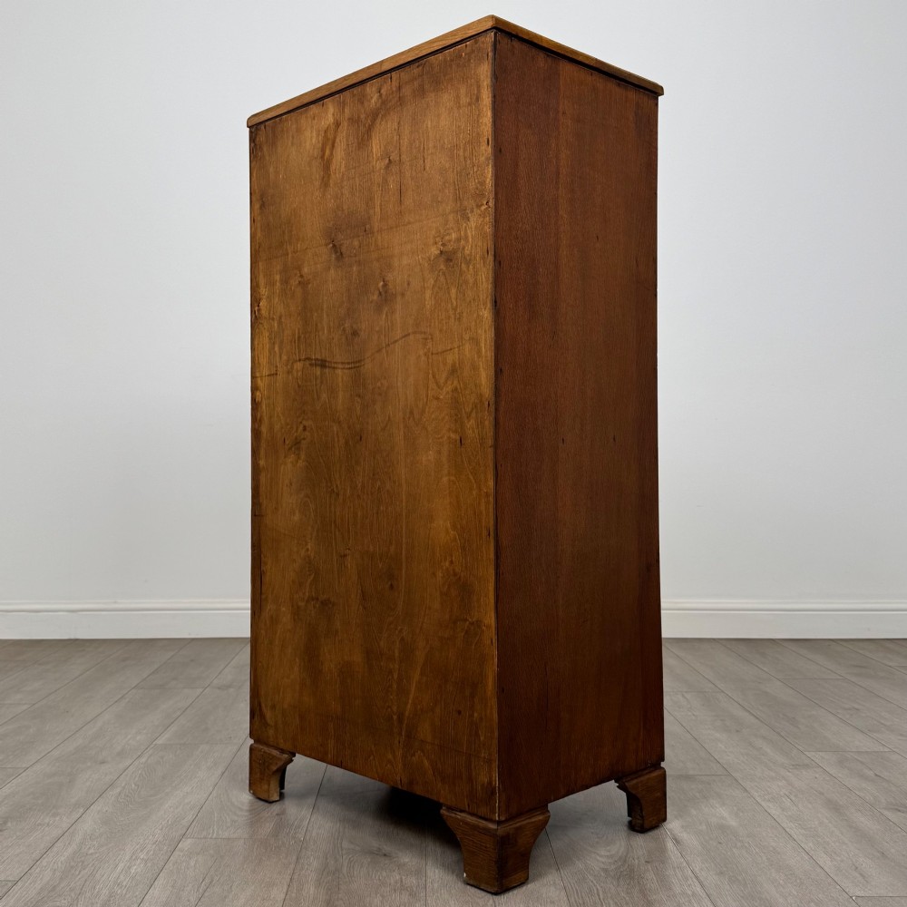 Antique 20th Century Narrow Chest Of Drawers In Oak View VI