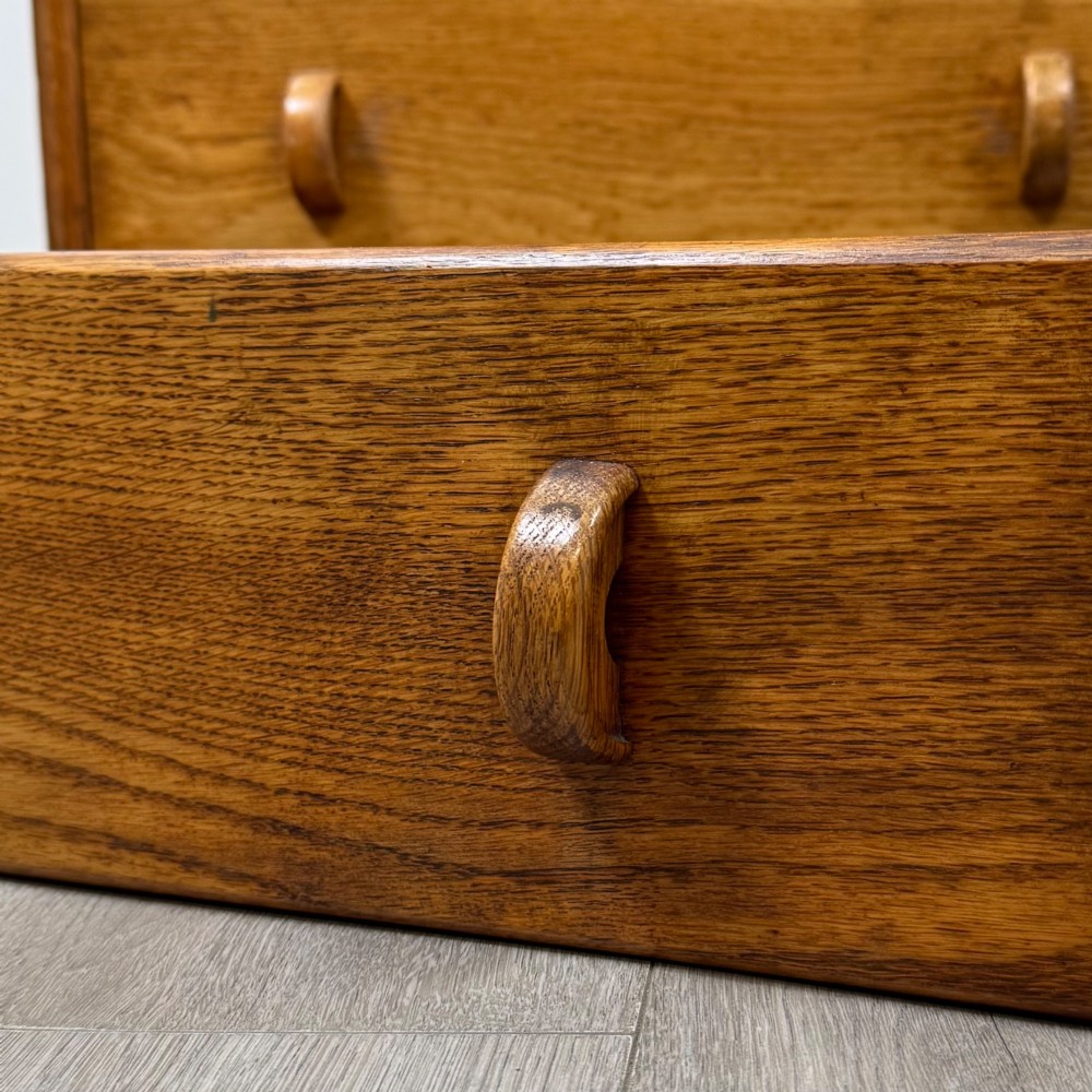 Antique 20th Century Narrow Chest Of Drawers In Oak View XI