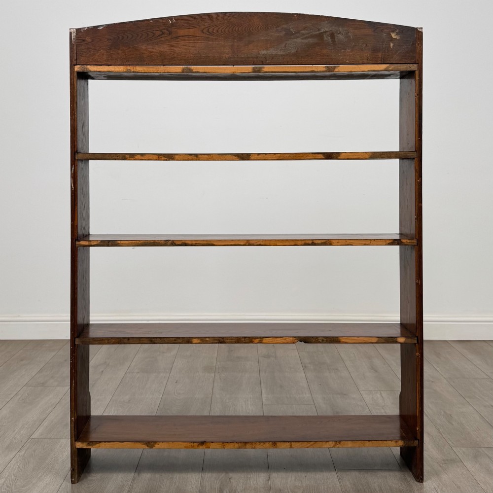 Antique 20th Century Edwardian Open Bookcase In Oak View VI