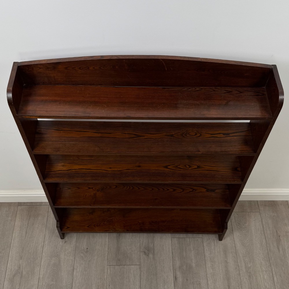Antique 20th Century Edwardian Open Bookcase In Oak View X