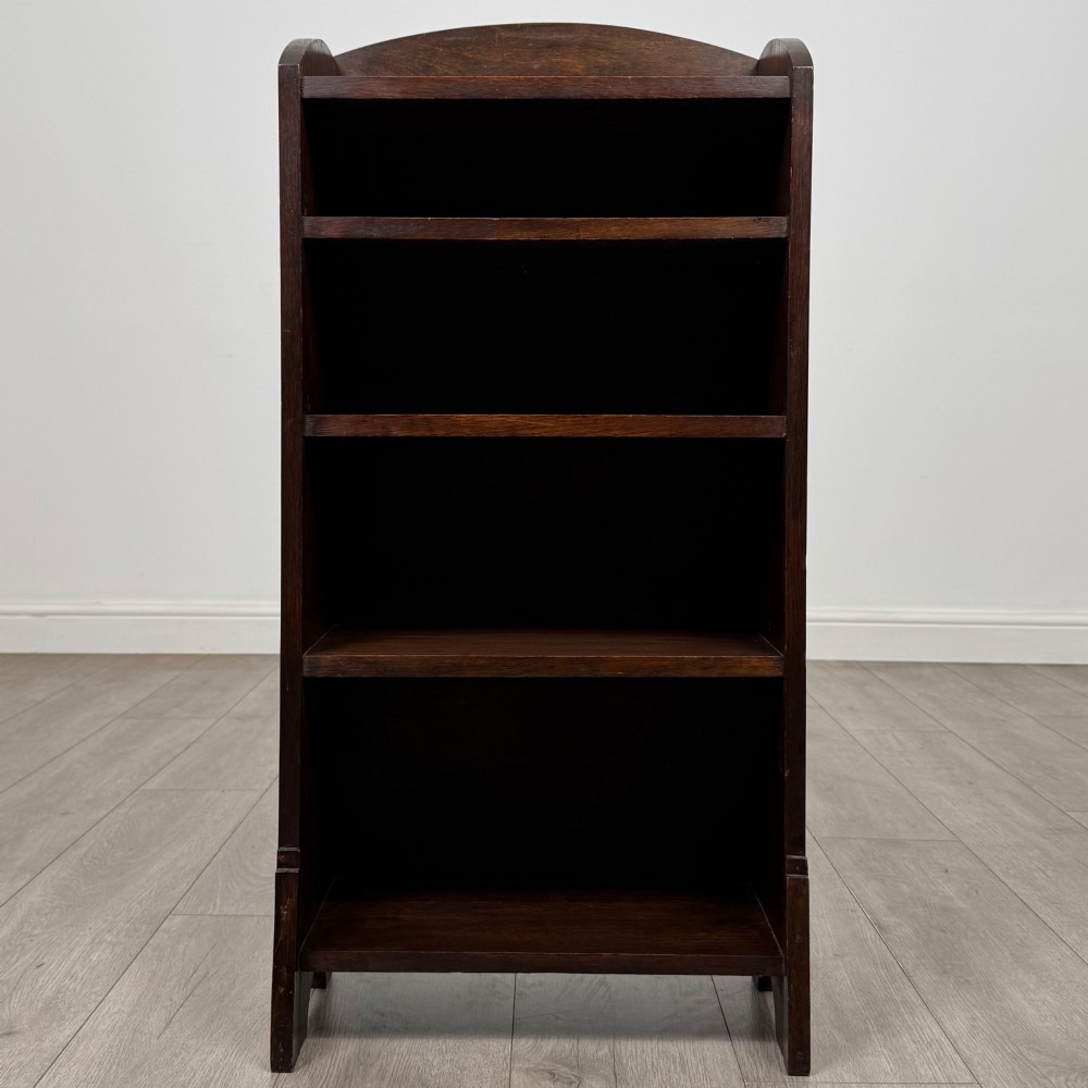 Antique 20th Century Edwardian Small Open Bookcase In Oak