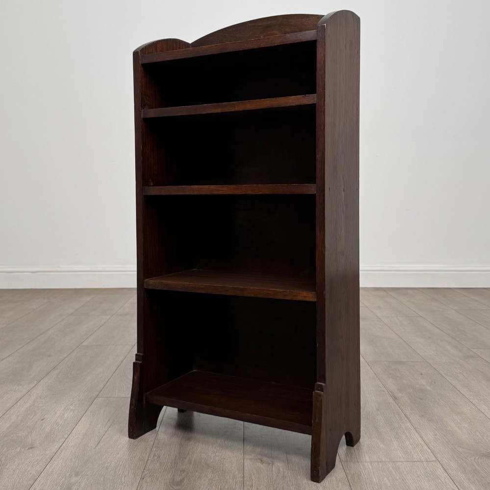 Antique 20th Century Edwardian Small Open Bookcase In Oak View II