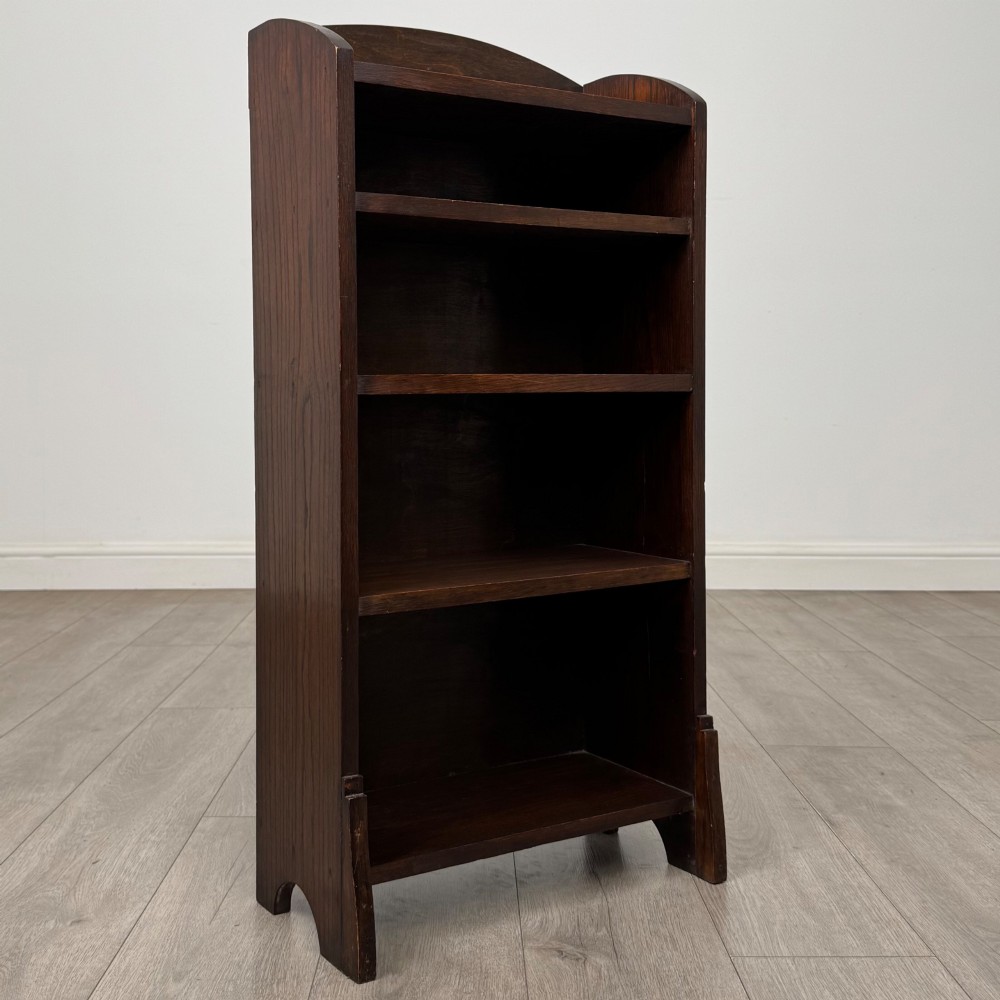 Antique 20th Century Edwardian Small Open Bookcase In Oak View VIII