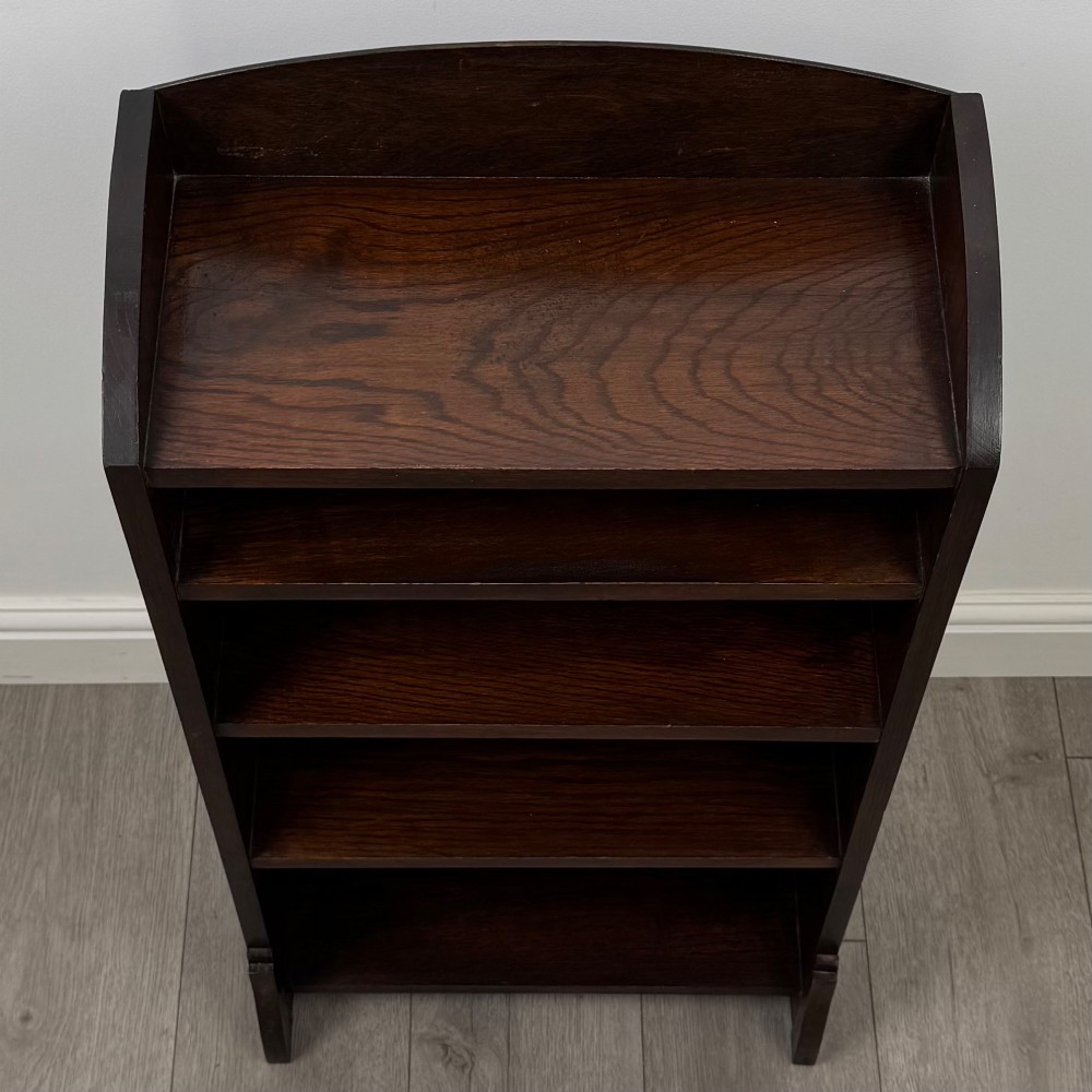 Antique 20th Century Edwardian Small Open Bookcase In Oak View IX