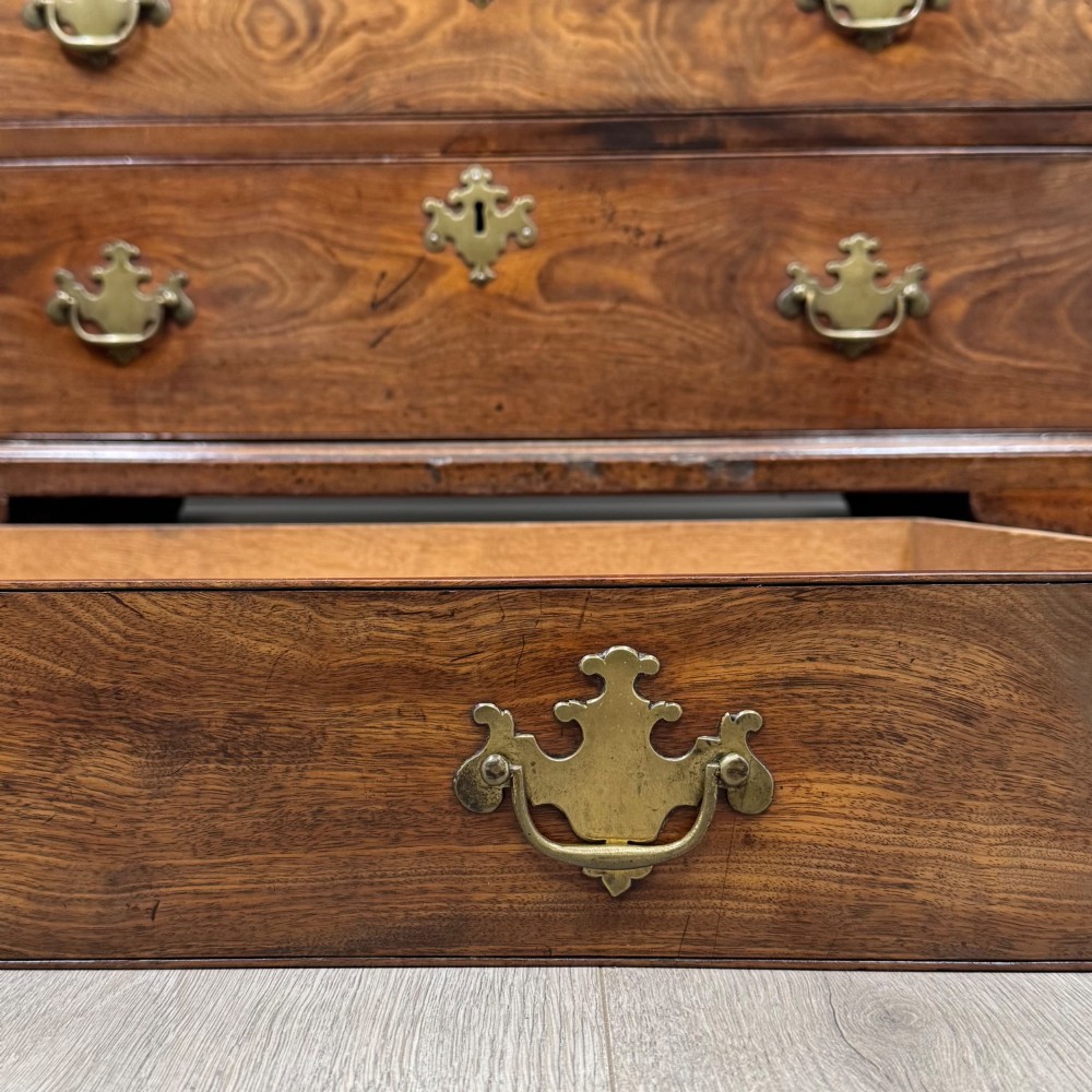 Antique 18th Century Georgian Bureau In Figured Mahogany View XIII
