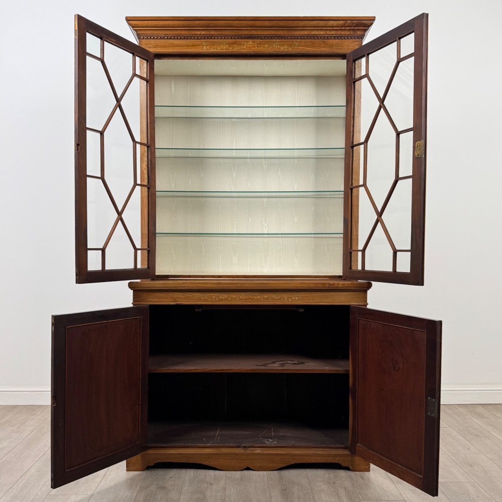 Antique 19th Century Fine Victorian Bookcase In Walnut View III
