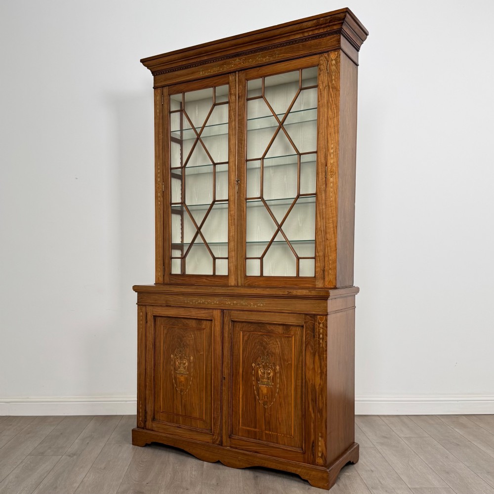 Antique 19th Century Fine Victorian Bookcase In Walnut View IV