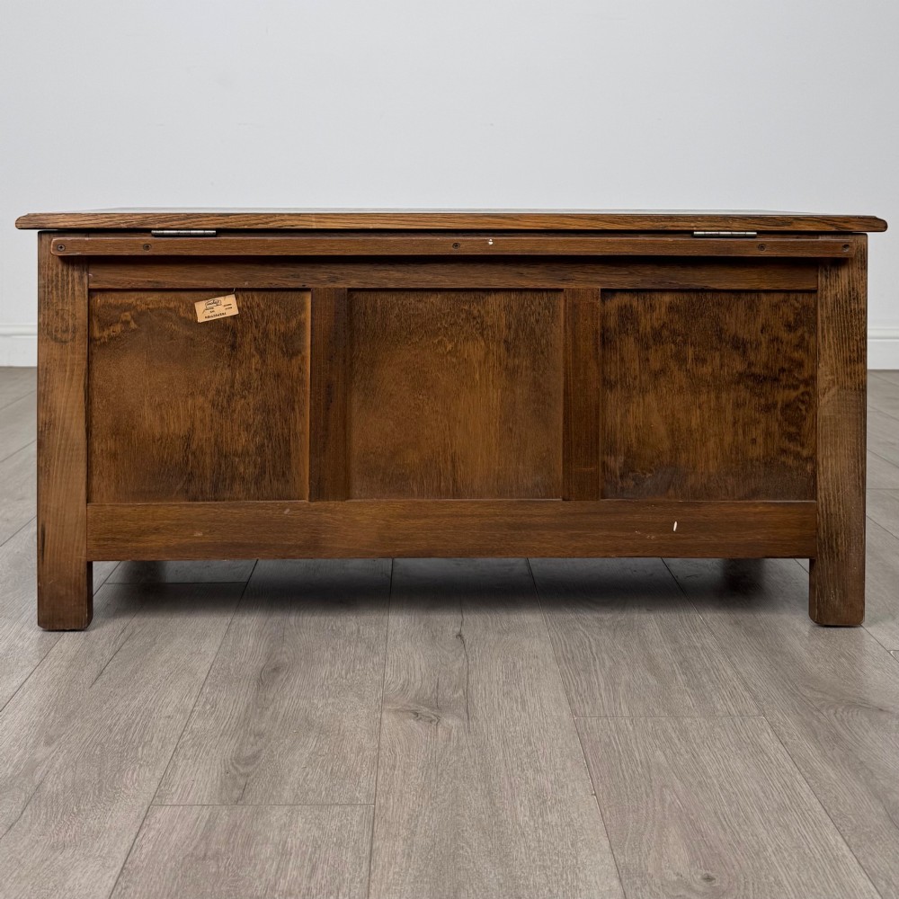 Antique 20th Century Linenfold Blanket Box In Oak View V