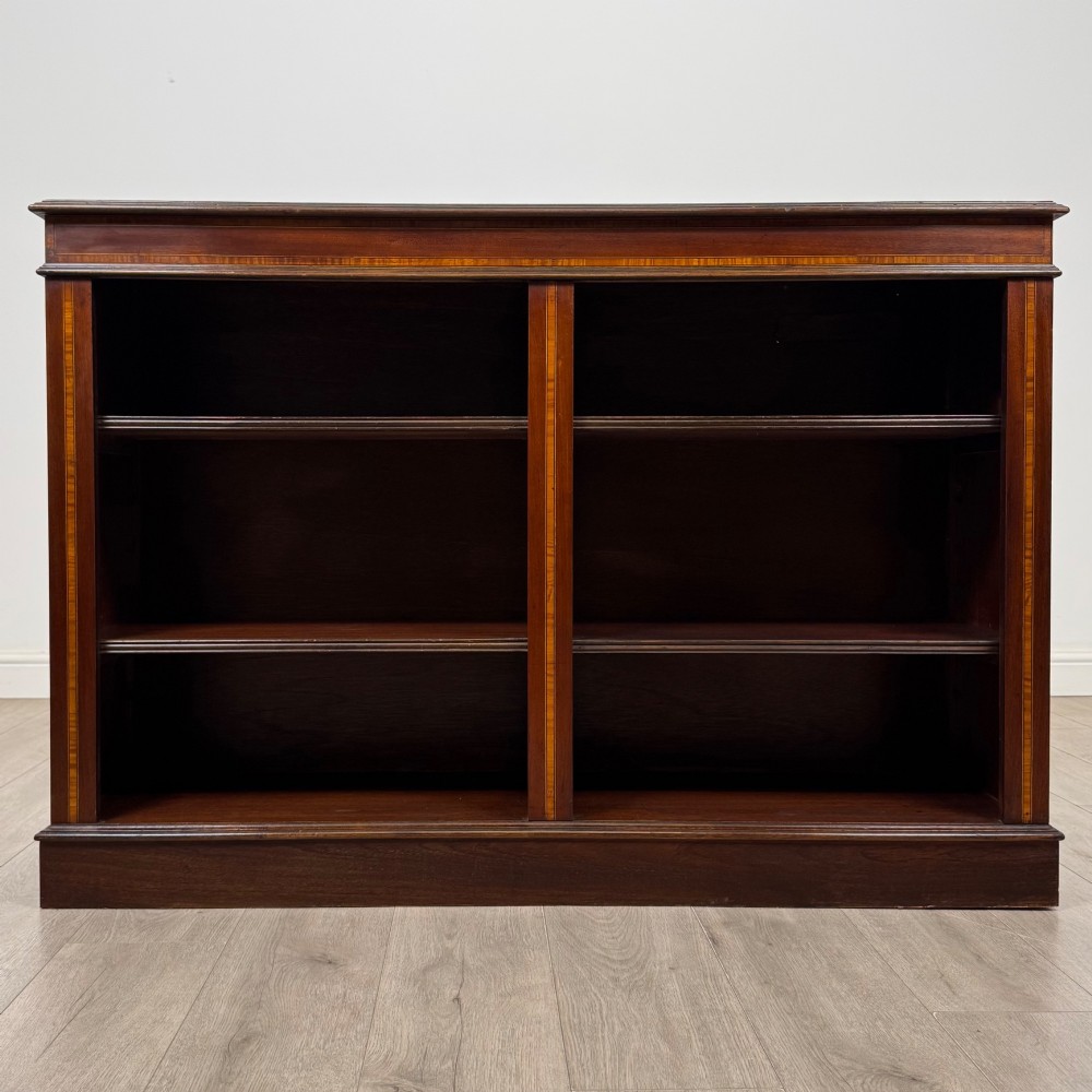 Antique 20th Century Edwardian Open Bookcase In Mahogany View II