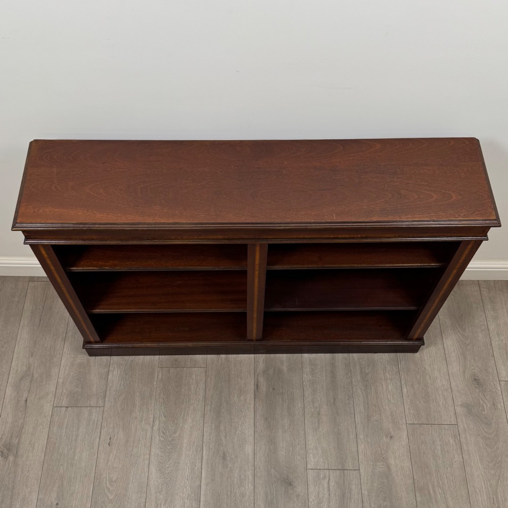 Antique 20th Century Edwardian Open Bookcase In Mahogany View X