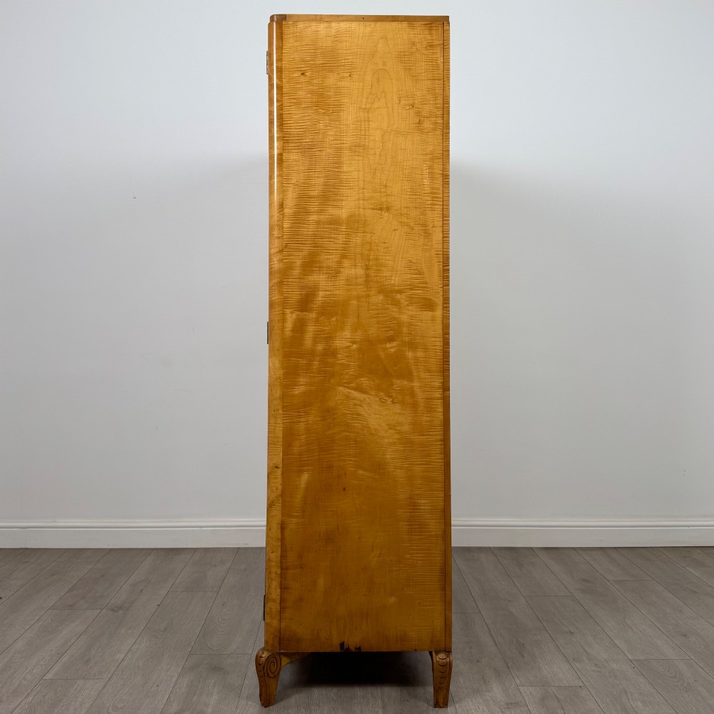 Antique 20th Century Art Deco Wardrobe In Burr Walnut View IV