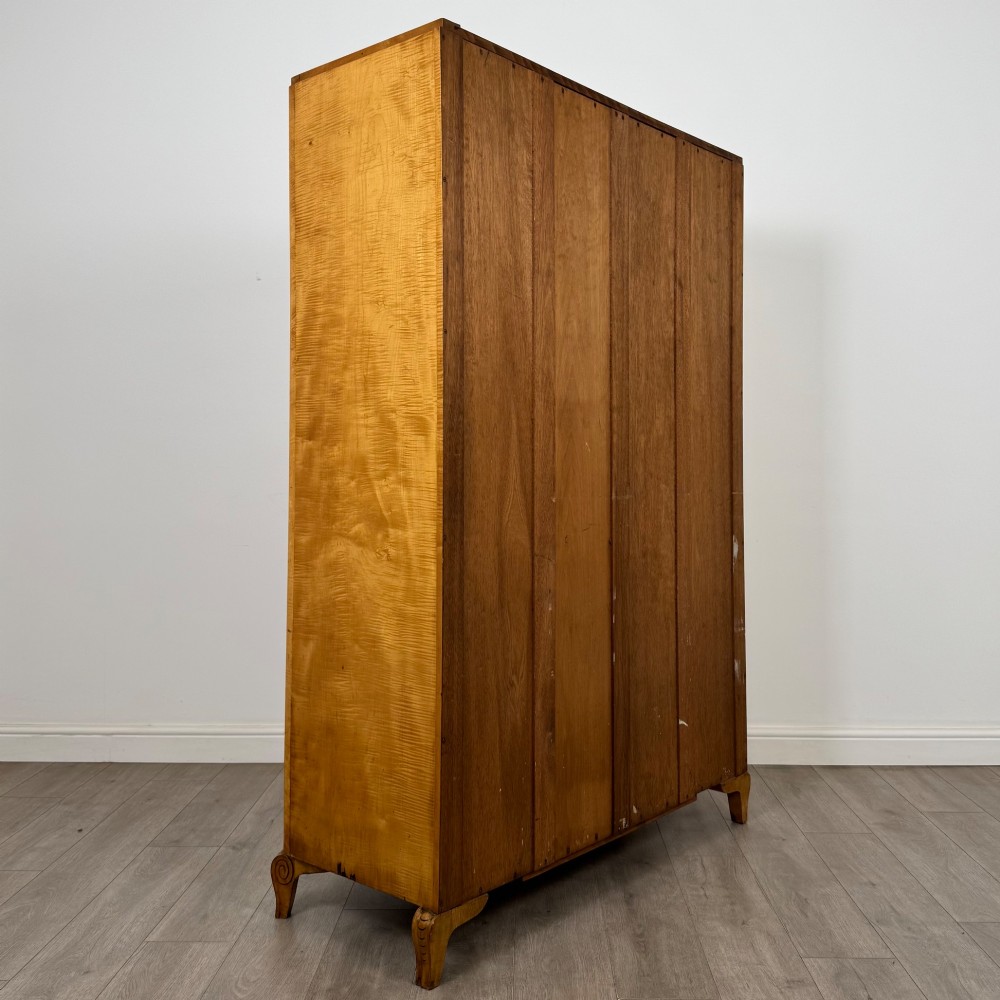 Antique 20th Century Art Deco Wardrobe In Burr Walnut View V