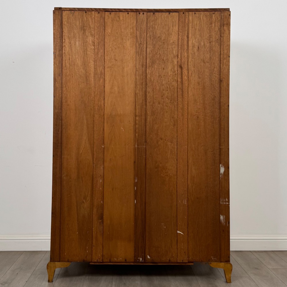 Antique 20th Century Art Deco Wardrobe In Burr Walnut View VI