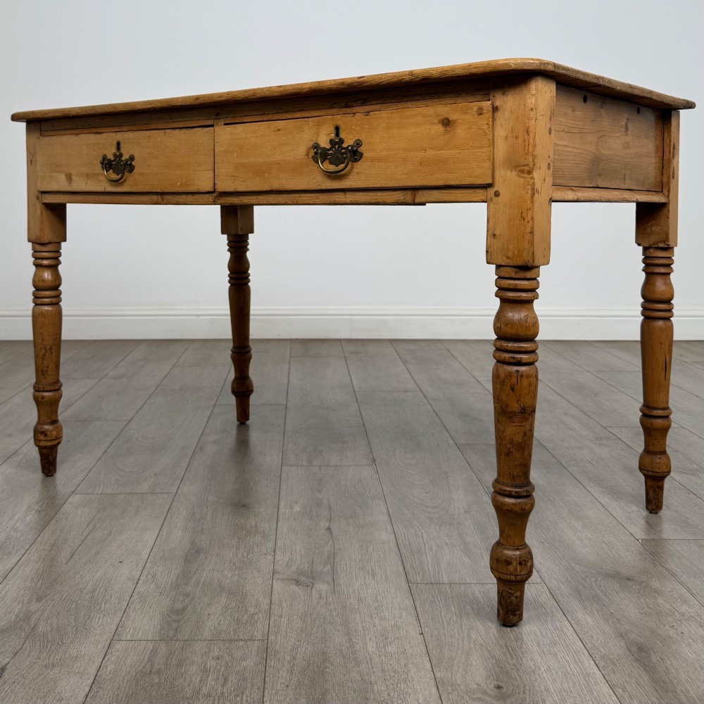 Antique 19th Century Victorian Writing Table In Pine View II