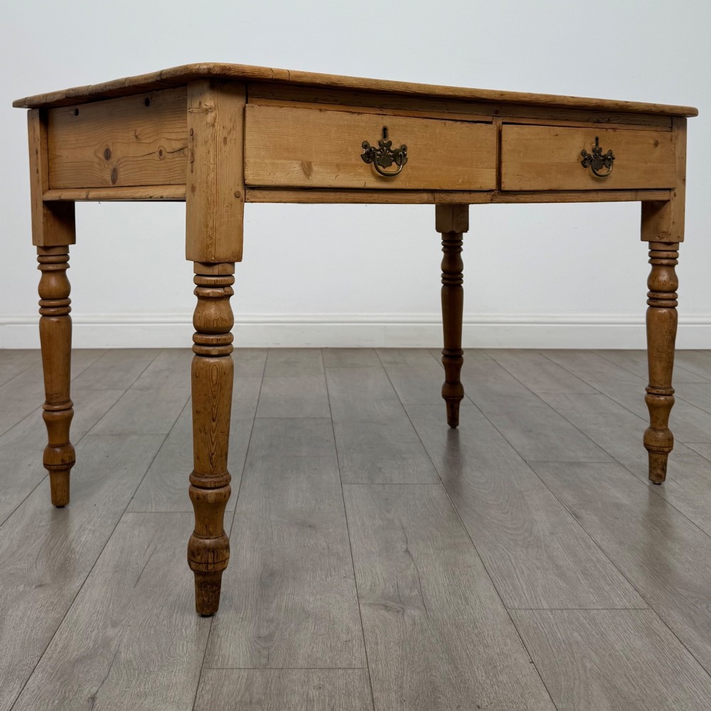 Antique 19th Century Victorian Writing Table In Pine View VIII