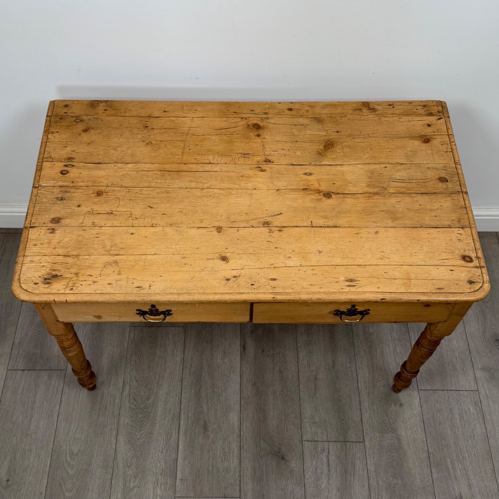 Antique 19th Century Victorian Writing Table In Pine View IX