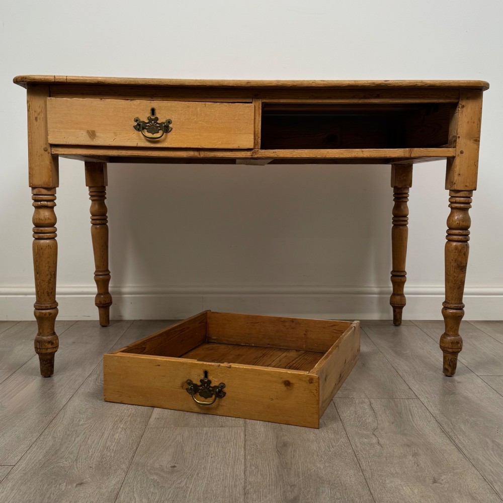 Antique 19th Century Victorian Writing Table In Pine View X