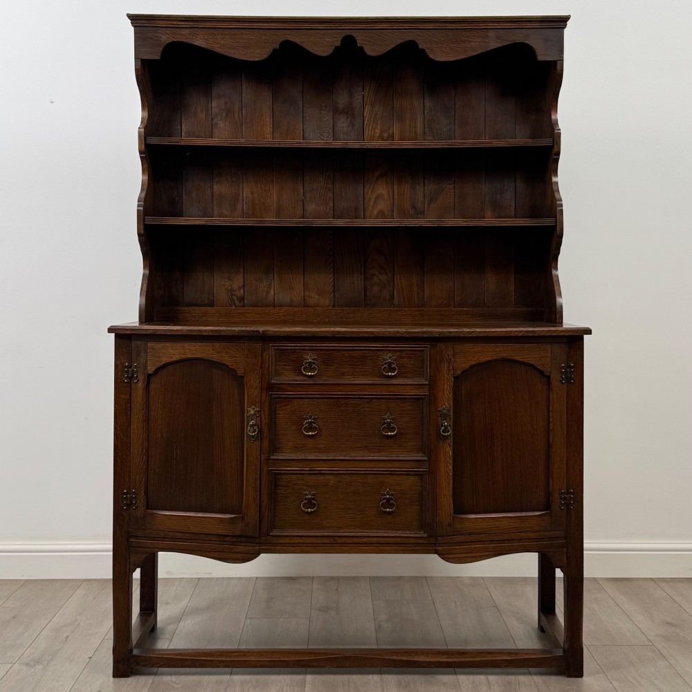 Antique 20th Century Good Quality Welsh Dresser In Oak