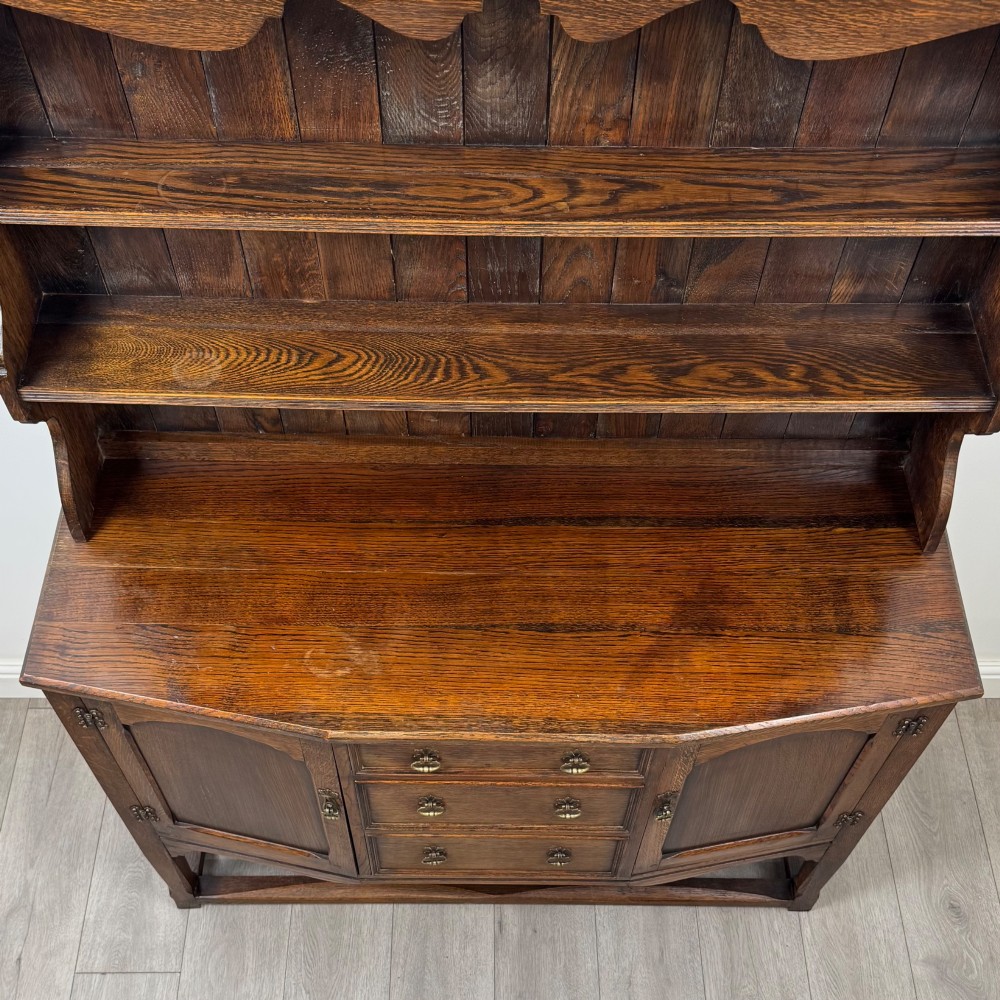 Antique 20th Century Good Quality Welsh Dresser In Oak View X