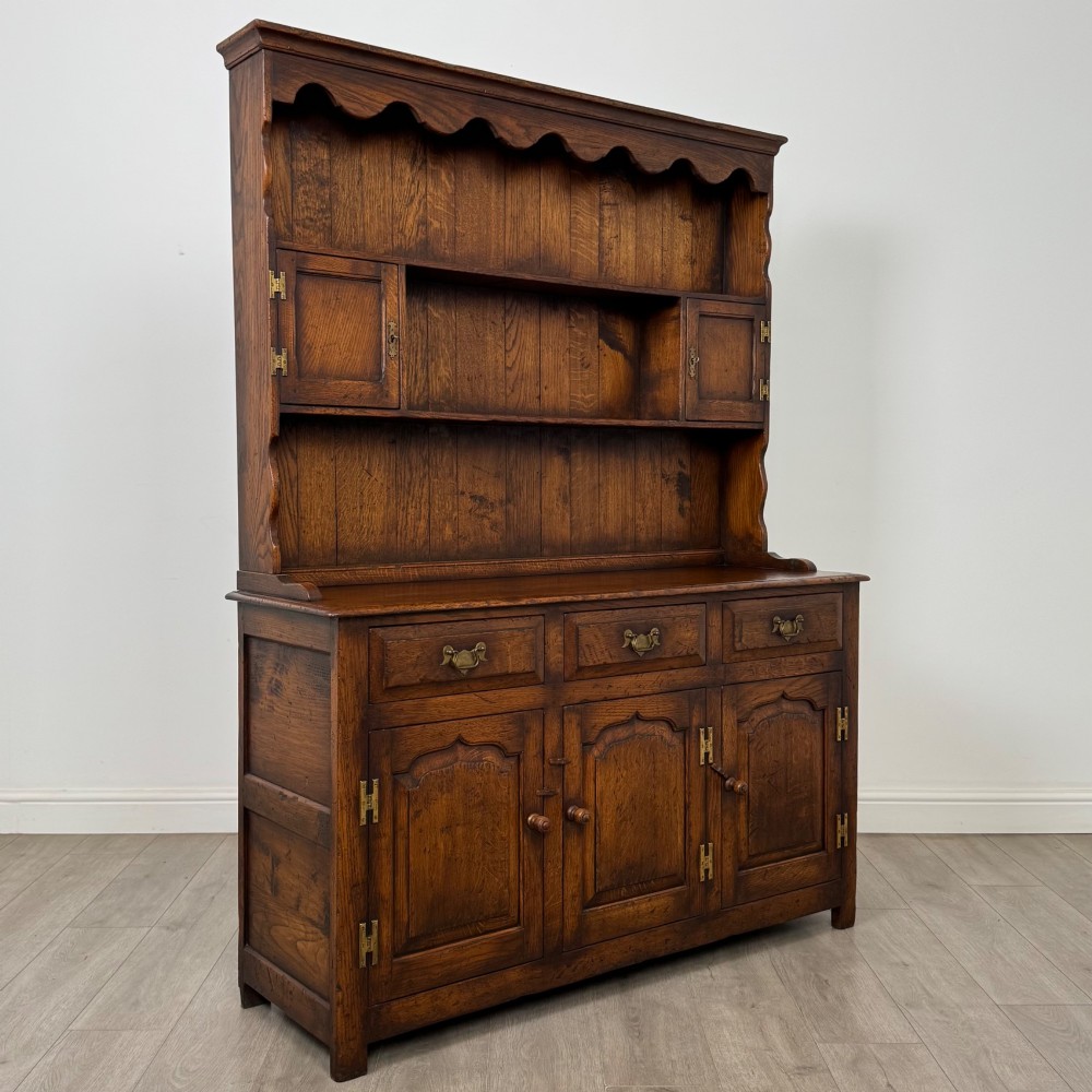 Antique 20th Century Farmhouse Welsh Dresser In Oak View IX