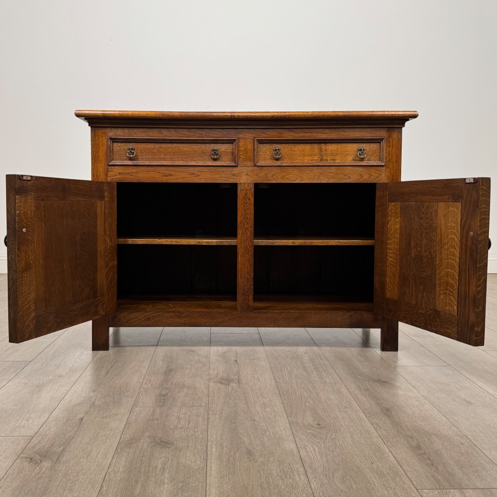 Antique 20th Century Tudor Inspired Cupboard In Oak View II