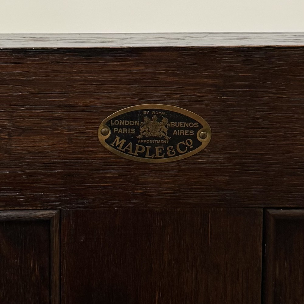 Antique 19th Century Large Oak Court Cupboard By Maple & Co View XI