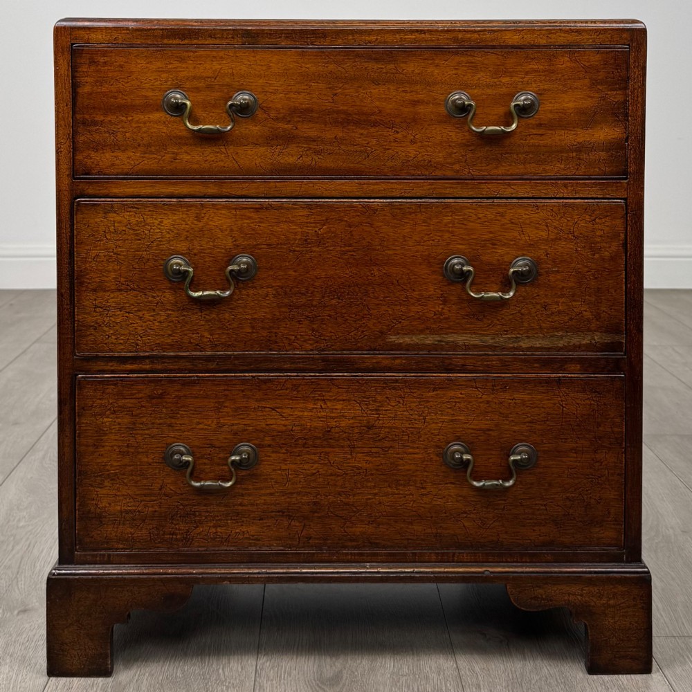 Antique 20th Century Small Campaign Style Chest Of Drawers